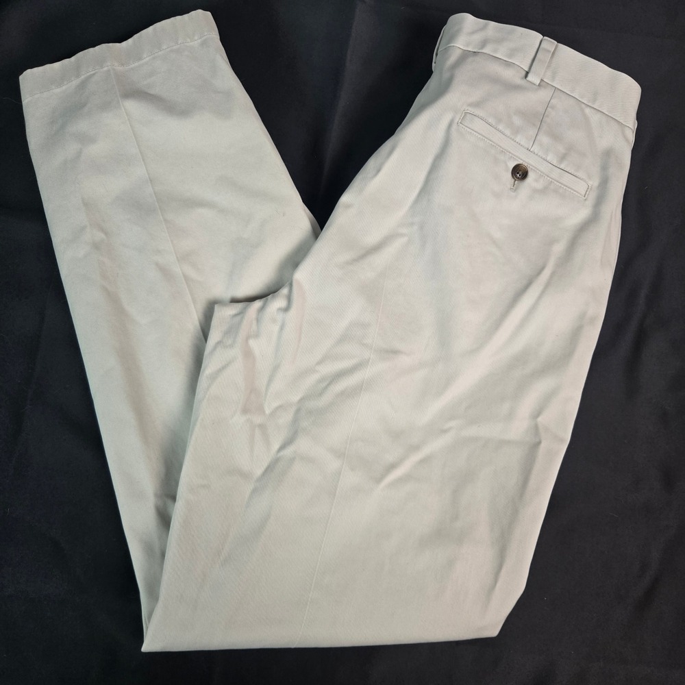 Brooks Brothers 346 Clark Advantage Chino Pants Mens 38x34 Khaki Stone Cotton
